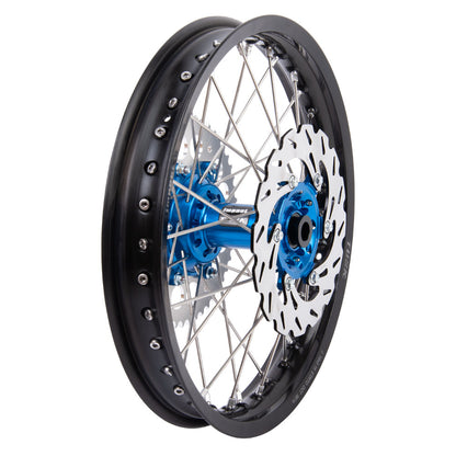 Tusk Impact Complete Front/Rear Wheel Package 1.60 x 21 / 2.15 x 18 Silver Rim/Silver Spoke/Orange Hub