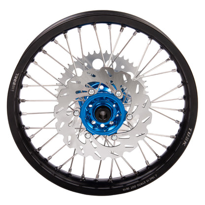 Tusk Impact Complete Front/Rear Wheel Package 1.60 x 21 / 2.15 x 18 Silver Rim/Silver Spoke/Orange Hub