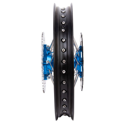 Tusk Impact Complete Front/Rear Wheel Package 1.60 x 21 / 2.15 x 18 Silver Rim/Silver Spoke/Orange Hub