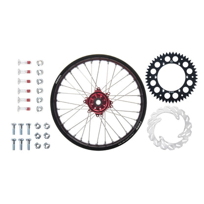 Tusk Impact Complete Rear Wheel Package 18 x 2.15 Black Rim/Silver Spoke/Red Hub