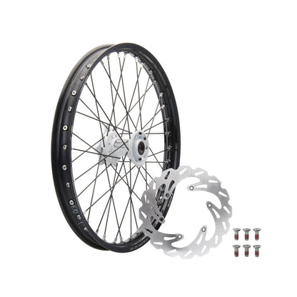 Tusk Impact Complete Front Wheel Package 21 x 1.60 Silver Rim/Silver Spoke/Orange Hub