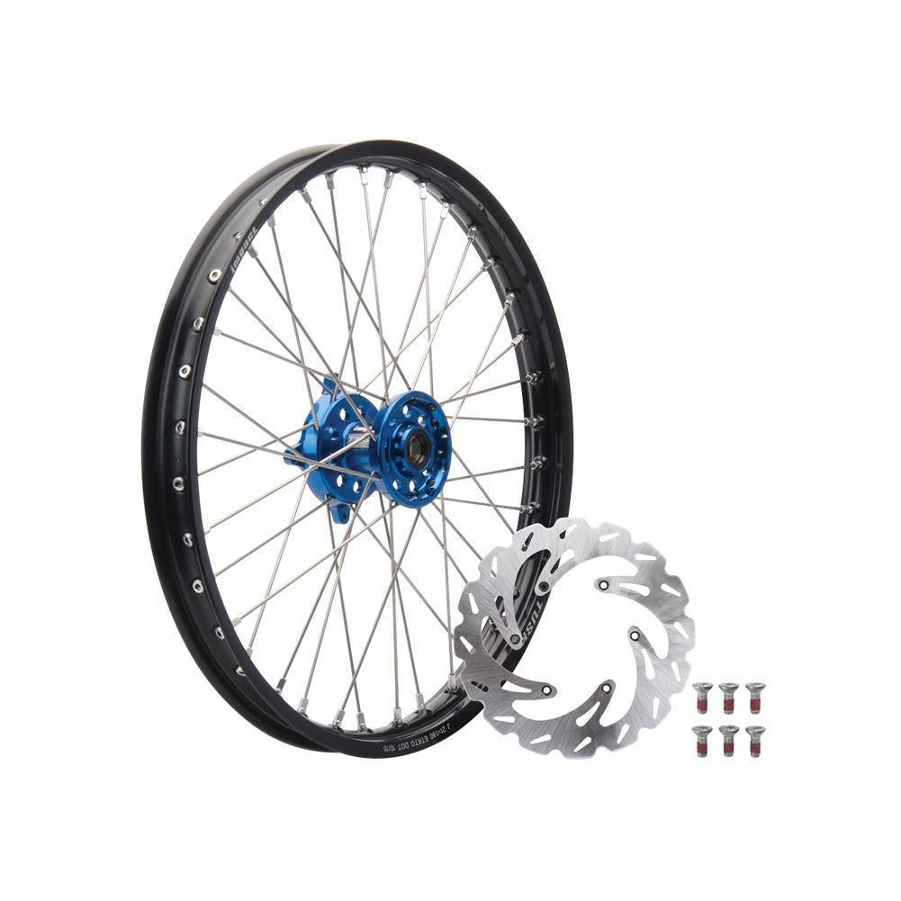 Tusk Impact Complete Front Wheel Package 21 x 1.60 Silver Rim/Silver Spoke/Orange Hub