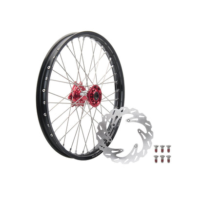 Tusk Impact Complete Front Wheel Package 21 x 1.60 Silver Rim/Silver Spoke/Orange Hub