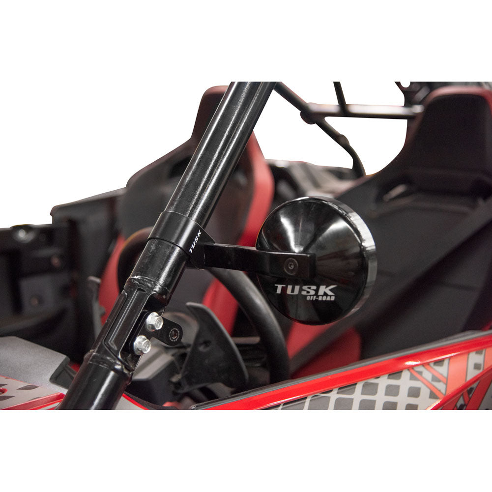 Tusk Alloy Mirror Kit with Low Profile UTV Roll Cage Clamp