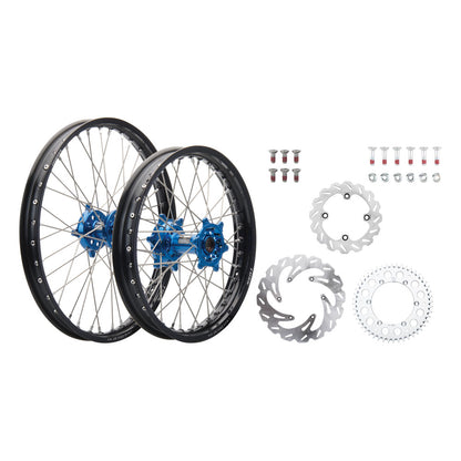 Tusk Impact Complete Front/Rear Wheel Package 1.60 x 21 / 2.15 x 18 Silver Rim/Silver Spoke/Orange Hub