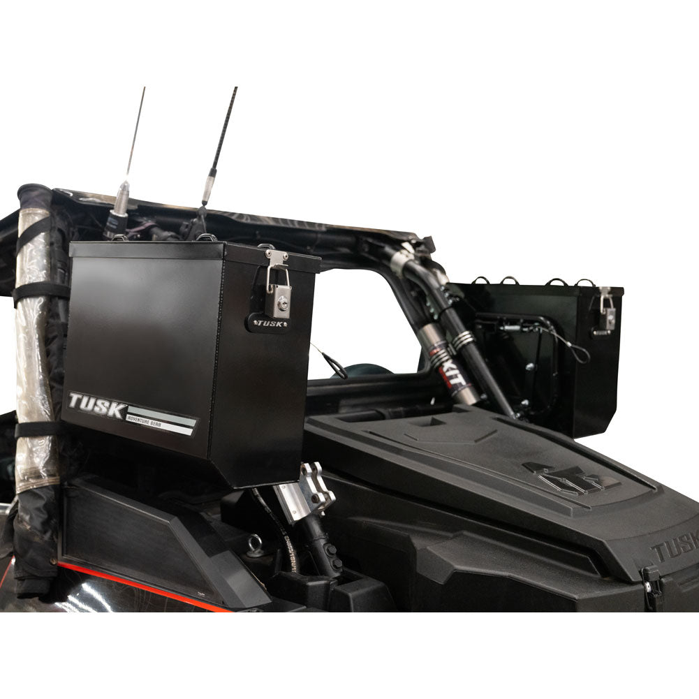 Tusk UTV Quick Release Cargo System - Cage Mounted Medium Box Left & Right Pair Black