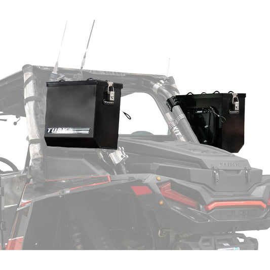 Tusk UTV Quick Release Cargo System - Cage Mounted Medium Box Left & Right Pair Black