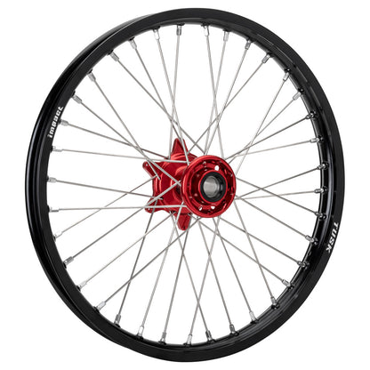 Tusk Impact Complete Wheel - Front 21 x 1.60 Silver Rim/Silver Spoke/Orange Hub