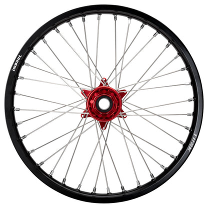 Tusk Impact Complete Wheel - Front 21 x 1.60 Silver Rim/Silver Spoke/Orange Hub