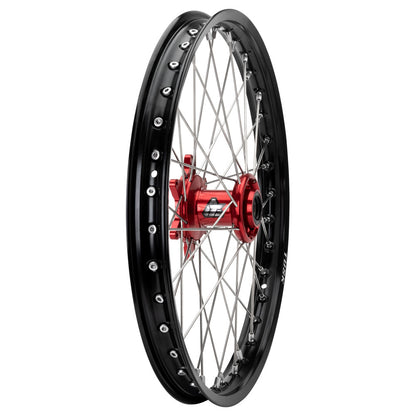 Tusk Impact Complete Wheel - Front 21 x 1.60 Silver Rim/Silver Spoke/Orange Hub