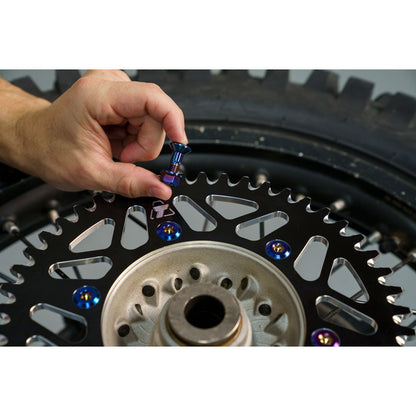 Tusk Titanium Sprocket Bolt Kit Burnt Blue