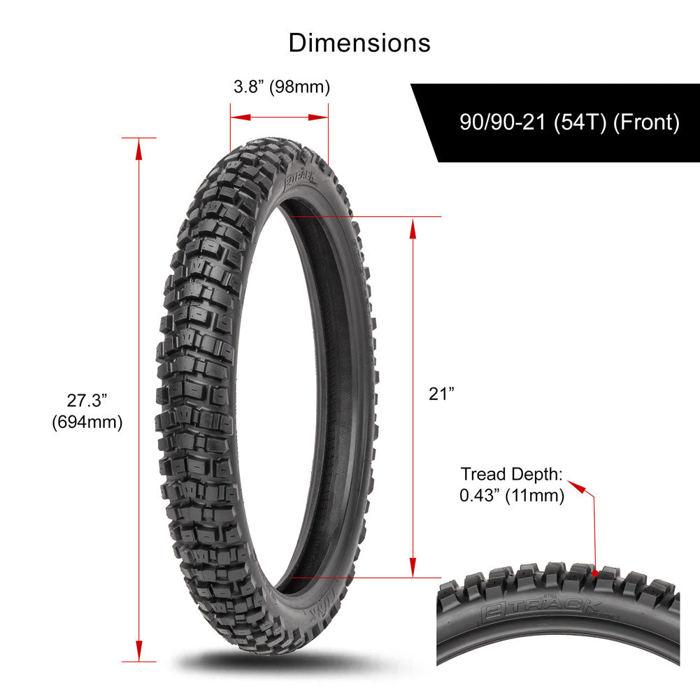 Tusk 2Track Adventure Tire Front 90/90-21 (54T)