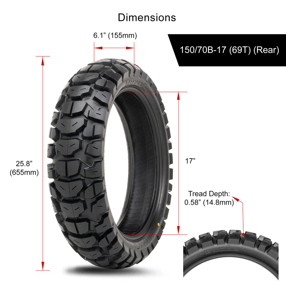 Tusk 2Track Adventure Tire Rear