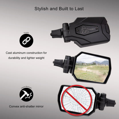 Tusk Pivot Folding UTV Mirror Kit w/A-pillar Mounts