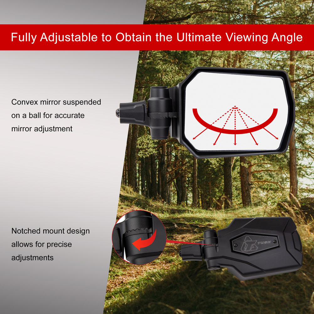 Tusk Pivot Folding UTV Mirror Kit w/A-pillar Mounts