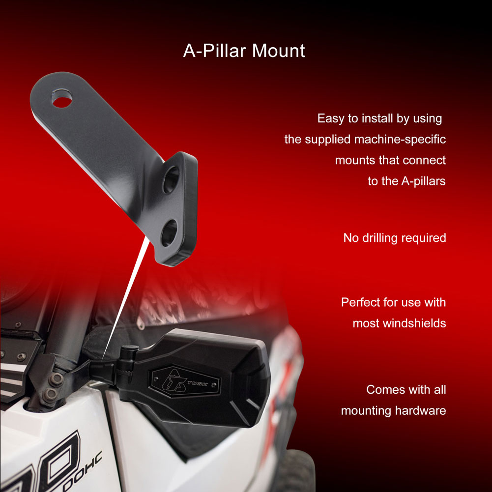 Tusk Pivot Folding UTV Mirror Kit w/A-pillar Mounts
