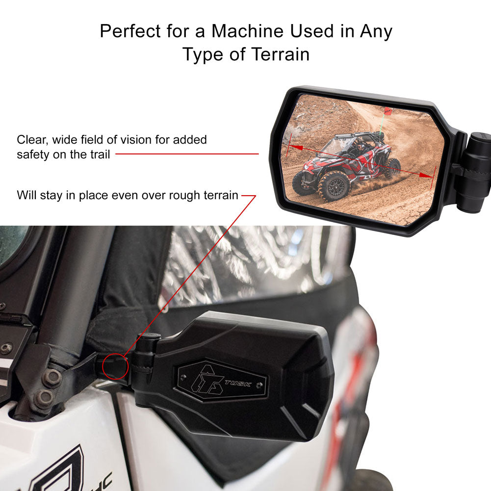 Tusk Pivot Folding UTV Mirror Kit w/A-pillar Mounts
