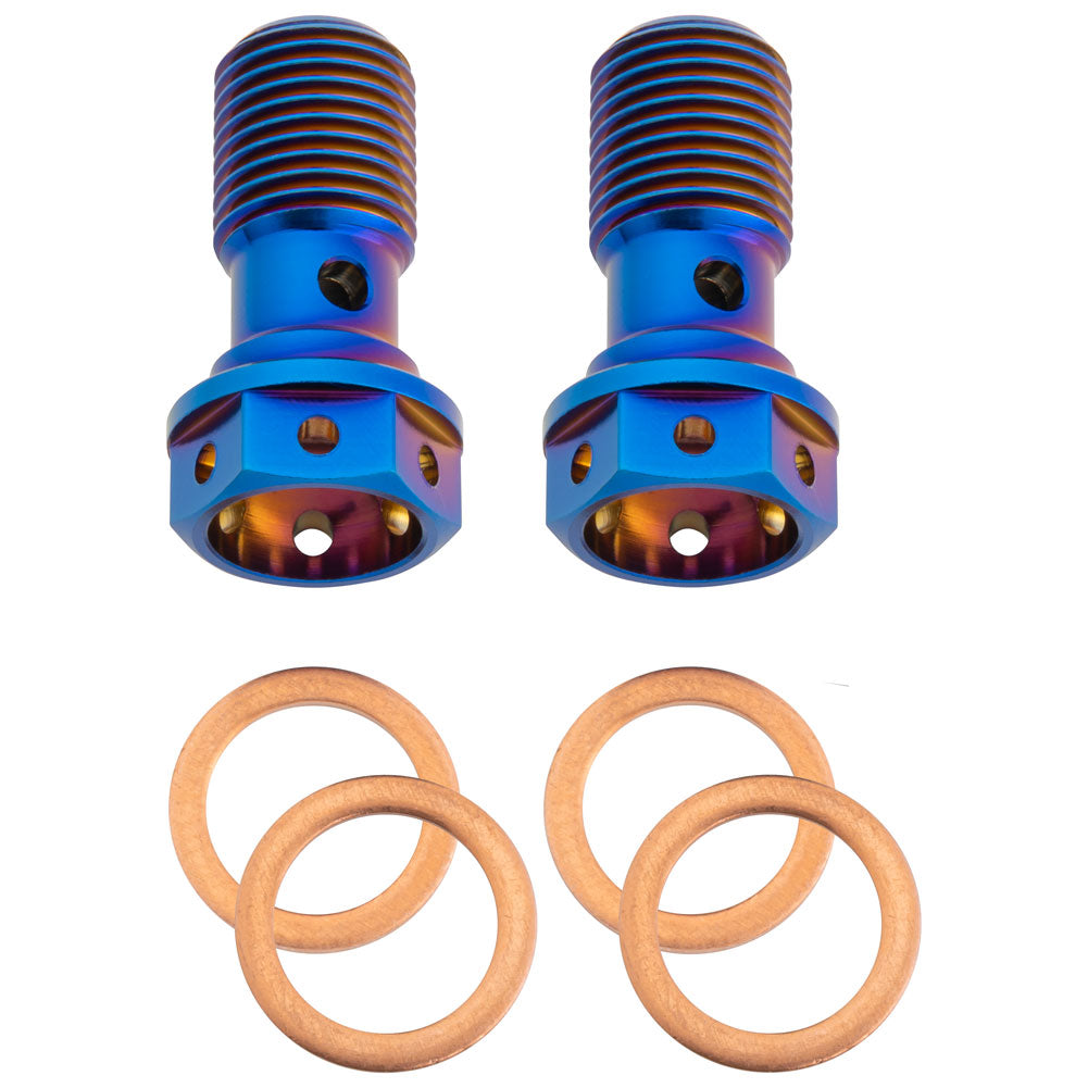 Tusk Titanium Banjo Bolt Kit Burnt Blue M10x1.0