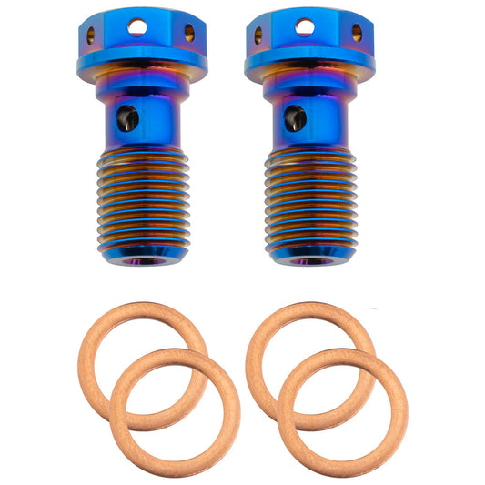 Tusk Titanium Banjo Bolt Kit Burnt Blue M10x1.0