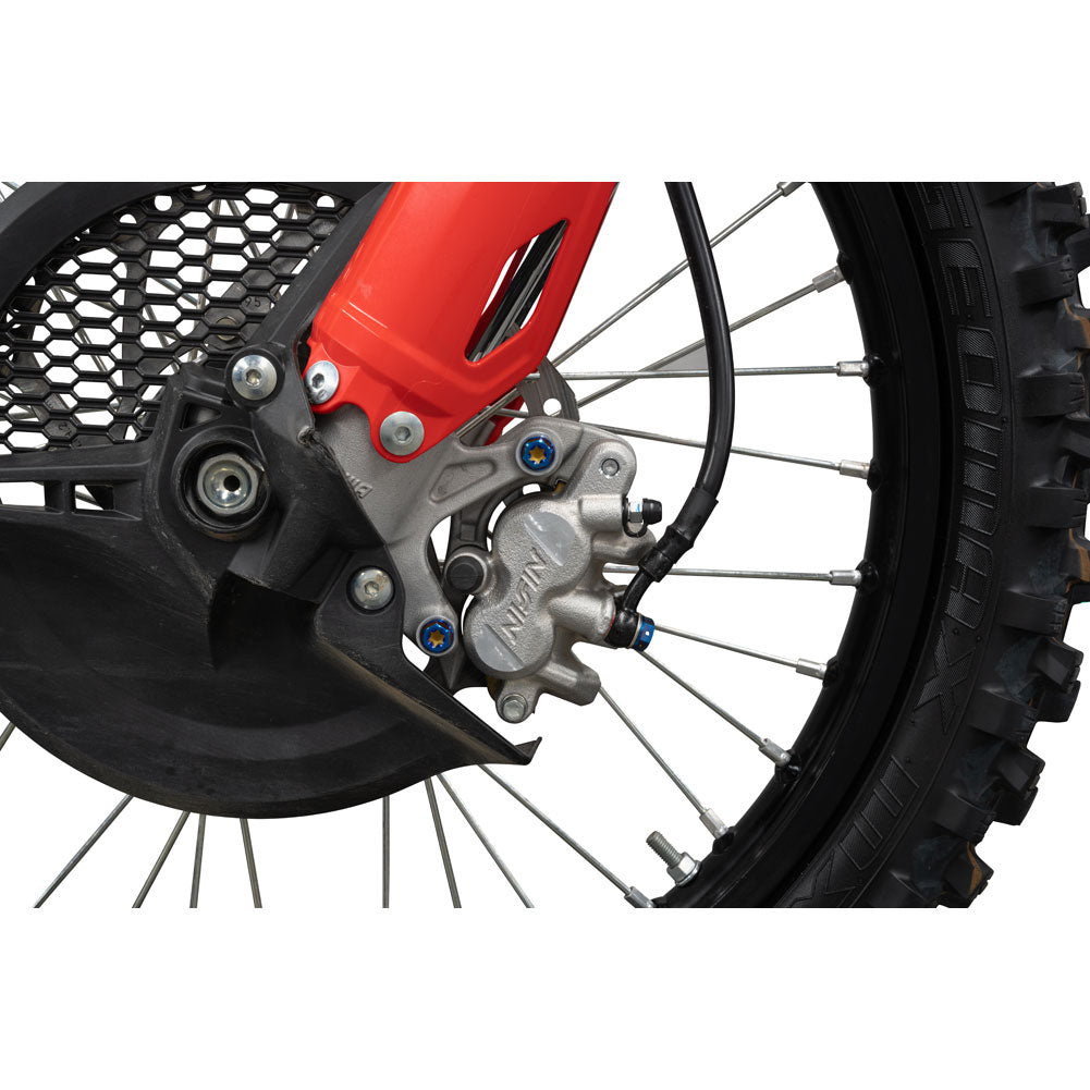 Tusk Titanium Front Brake Caliper Bolt Kit Burnt Blue